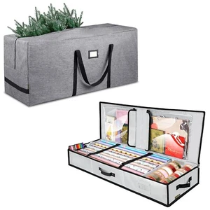 7.5 ft Christmas Tree Storage Bag+ Christmas Wrapping Paper Storage Organizer - Picture 1 of 9