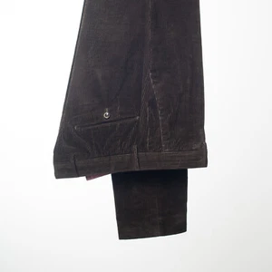 PT01 Chinos Graven Fit Solid Brown Corduroy Cotton Italy Made EU46 - Picture 1 of 5