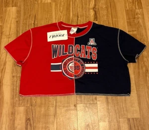 University of Arizona Wildcats Womens Crop Top T-Shirt Size M - Colorblock NWT - Picture 1 of 5