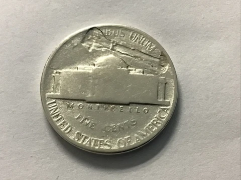 1943-P JEFFERSON 35% SILVER, OBVERSE PEELING LAMINATION ERROR Cover