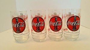 Coca Cola Drinking Glasses Set of 4 Soda Pop Glass RARE Snowflake Design - Picture 1 of 7