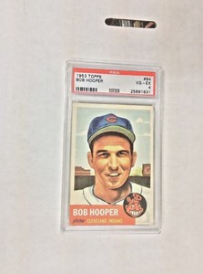 1953 TOPPS BASEBALL BOB HOOPER CARD  #84 PSA VG - EX 4 - NICE CARD