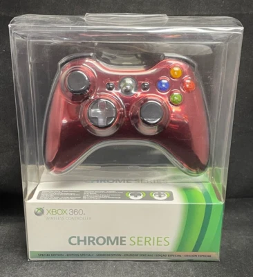 Microsoft Chrome Series Red Wireless Controller OEM (Xbox 360) BRAND NEW - Image 1 of 4