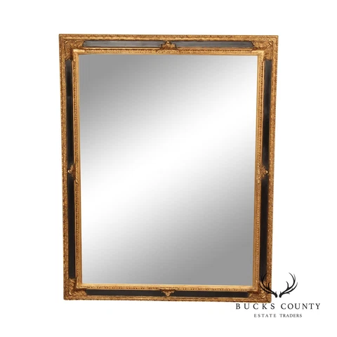 French Napoleon III Style Ebonized and Partial Gilt Wall Mirror Cover