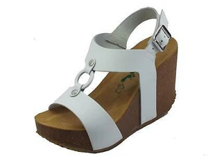 Bionatura Sandalo c/zeppa e fibbia, Donna - BYCBCO (Bianco)