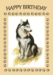 ALASKAN MALAMUTE GREAT BIRTHDAY GREETINGS NOTE CARD - Foto 1 di 1
