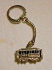 Vintage Old Silver Keychain Streetcar Cable Car Trolley Train