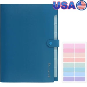 Expanding File Organizer Accordion Folder 8 Pockets Document Storage Labels New - Picture 1 of 8