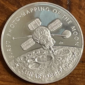 Lunar Orbiter 1 First Photo Mapping Of The Moon Aug 10 1966 - Sterling Silver - Imagen 1 de 4