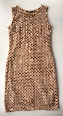 Vestido vaina ceñido al cuerpo de ganchillo tostado Mlle Gabrielle para mujer - talla M Foto 1 de 3