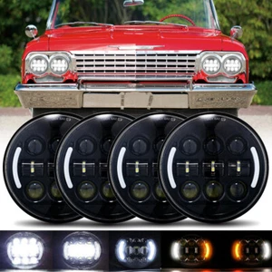 Proyector de faros LED redondos 4X 5 3/4 5,75"" pulgadas DRL con señal de giro para automóvil - Imagen 1 de 9