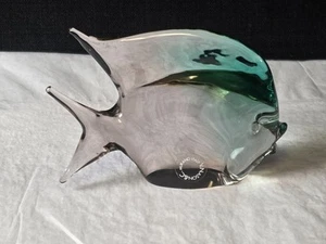 DE COLECCIÓN V NASON & CO MURANO ITALIA FIRMADO ARTE VIDRIO TRANSPARENTE/VERDE ÁNGEL PEZ - Imagen 1 de 9