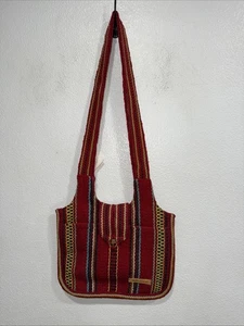 Bolso Bandolera Vila Milagro Rojo Boho Forrado con Logo Rojo Algodón Cuero Med - Imagen 1 de 8