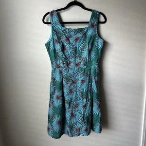 Vestido para mujer Apsara Manhattan con bolsillos floral 100 % algodón línea A talla mediana - Imagen 1 de 7