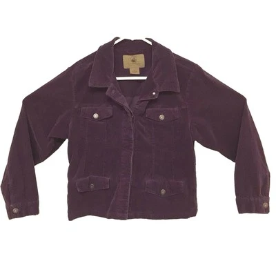 Chaqueta Great Northwest Mujer XL Púrpura Pana Bolsillos Exterior Gorpcore LEER Foto 1 de 4