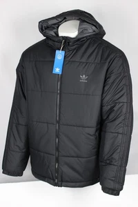 Adidas Men's Adicolor Reversible Jacket Coat Hooded XL Black Gray IL6116 - Picture 1 of 6
