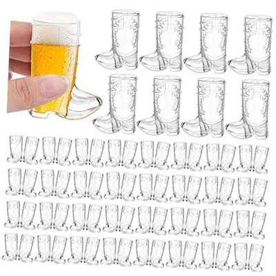  Mini gafas de chupito de botas de vaquero - 1 OZ gafas occidentales de plástico para 72 transparentes Foto 1 de 4