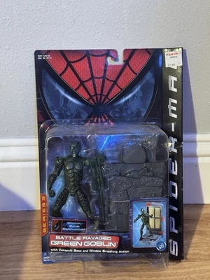 ToyBiz Spider-Man Green Goblin Action Figure 2002 Movie Battle Ravaged - Image 1 of 2