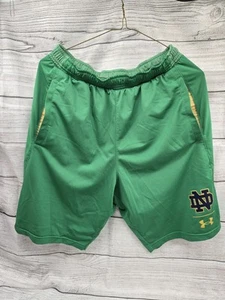Men's Notre Dame Fighting Irish Under Armour Practice Shorts Green Sz MED - Picture 1 of 10