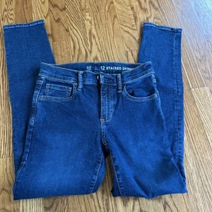 Gap Teen Boys Stacked Skinny Blue Jeans Sz 12 - Picture 1 of 4