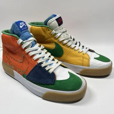 Nike SB Zoom Blazer Mid Edge Men’s Size 9.5 Orange Green Sneakers DA2189-800 - Image 1 of 4
