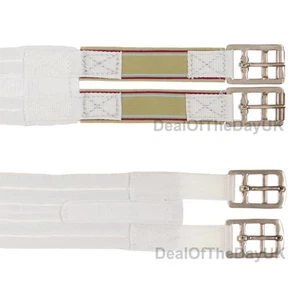 Pferdegurt 54" Cob elastisch Aerborn Kissen Netz elastische Enden weiß - Bild 1 von 2