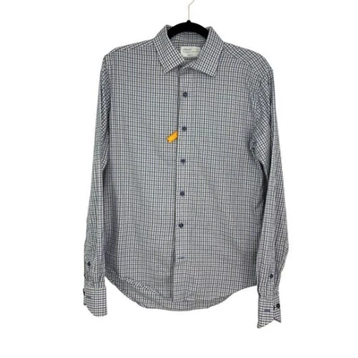 Lorenzo Uomo The Perfect Fashion Shirt Blue Plaid Trim Fit Button Down 15 34/35 - Image 1 of 4