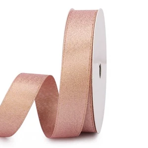 5/8" x 20 Yards Rose Gold Luxury Glitter Purl Ribbon Gift Wedding Floral - Picture 1 of 7