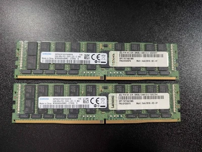Samsung 128GB (2x64GB) 4DRx4 PC4-2666V LRDIMM M386A8K40CM2-CTD6Q Memory RAM - Image 1 of 3