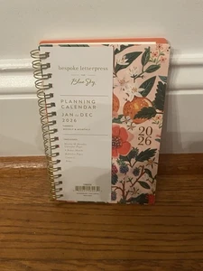 Planificador de calendario semanal de moda rosa Blue Sky Letterpress 2026 a medida - Imagen 1 de 4