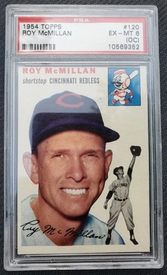 1954 Topps #120 Roy McMillan Cincinnati Reds Original Baseball Card PSA 6 OC - Image 1 of 2