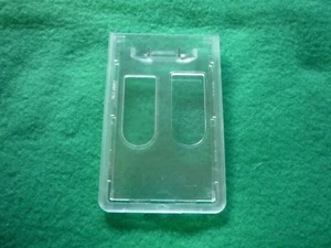 Rigid/Hard Plastic Vertical ID Badge Holder w/ two Thumb Holes (Pack of 3) - Picture 1 of 2