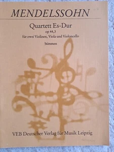 Noten, Mendelssohn, Streichquartett Es-Dur, op. 44, 3 - Bild 1 von 1