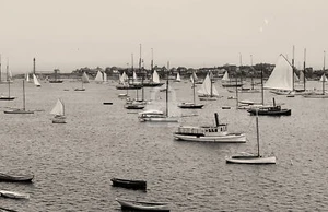 Marblehead Harbor MA Massachusetts c1905 RPPC Photo Postcard COPY - Picture 1 of 2