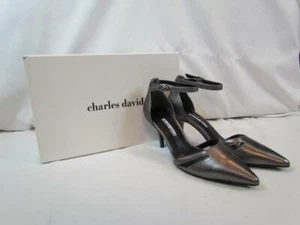 NIB Charles David Silver Metallic With Buckle Sillito Pointed Toe SZ 6M - Bild 1 von 10
