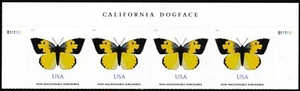 US 5346 California Dogface Butterfly NMS header strip 4 MNH 2019 - Picture 1 of 1