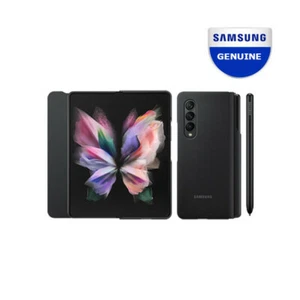 Genuine Samsung Galaxy Z FOLD 3 Leather Flip Cover Case with S Pen & Storage - Picture 1 of 8