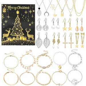 Christmas Gift Advent Calendar 2024 Jewelry 24 Days Countdown Gift Set - Picture 1 of 12