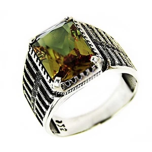 Handgefertigter Farbwechsel Türkischer Diaspore Sultanit 925 Sterling Silber Herren Ring - Bild 1 von 8