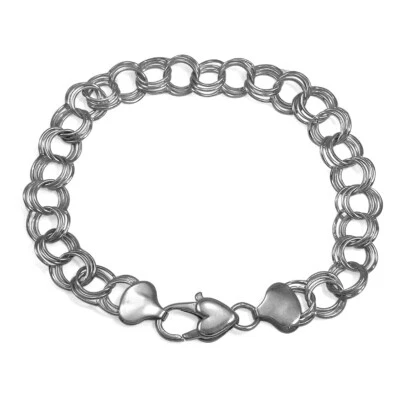 925 Sterling Silver White Plated Bracelet Chain 7" - Image 1 of 3