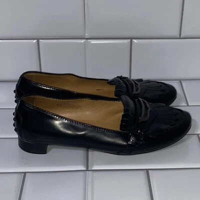 Zapatos de vestir TODS Penny Mocasines negros Gommino para mujer talla 4,5 EU 34,5 $675 Foto 1 de 4