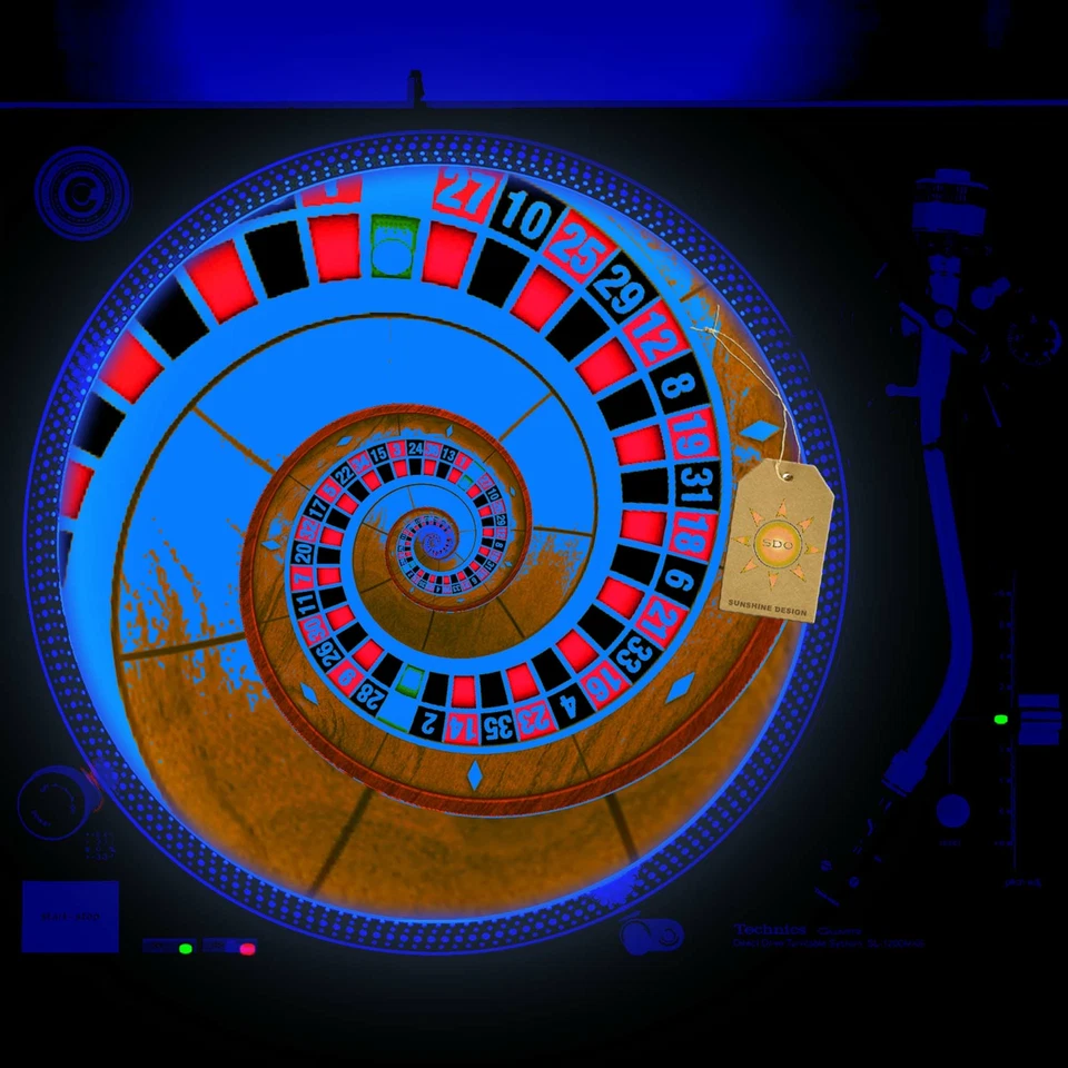 Vegas Luck Turntable Slipmat GLOW BLACKLIGHT 12 inch for DJ Vinyl LP - Image 1 of 2