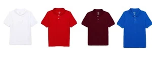 Wonder Nation Boys School Uniform Short Sleeves Pique Polo Shirt Choose Size (DM - Picture 1 of 20