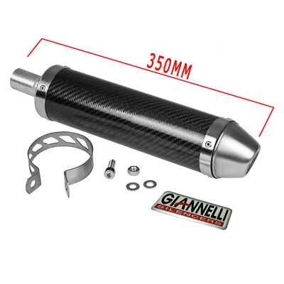MF2987 Silenziatore Giannelli in Carbonio Dm 22 Marmitta Universale Moto 2T 4T - Immagine 1 di 3
