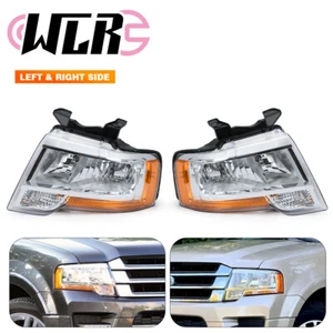 For 2015-2017 Ford Expedition Black Reflector Headlights Headlamps Left + Right - Picture 1 of 21
