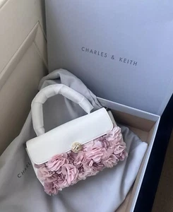 Charles and Keith Floral Mesh Top Handle Bag • Limited Ed. Valentine 2023 • NWOT - Picture 1 of 16