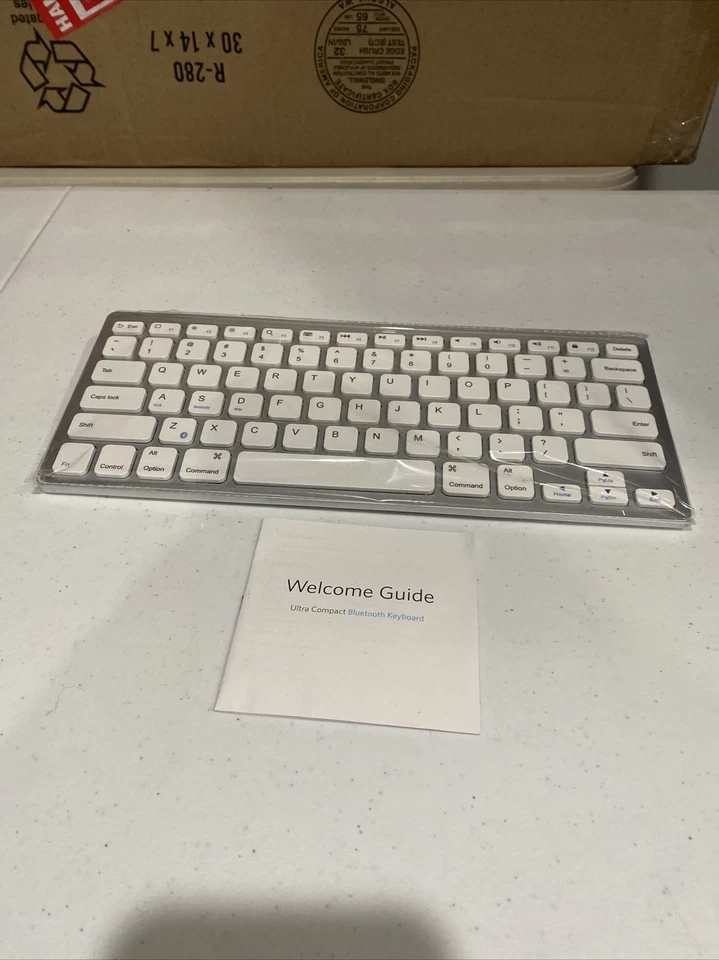White Anker Wireless Bluetooth Keyboard Ultra Slim for iOS / Mac / Android / PC - Image 1 of 4