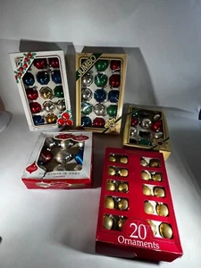 Vintage Weihnachtsschmuck Kugeln verpackt Coby Pyramide Rauch 5 Boxen Glas - Bild 1 von 17