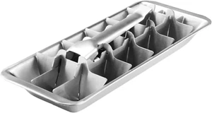 Bandejas de cubitos de hielo de metal, bandejas de cubitos de hielo de acero inoxidable, mango de fácil liberación de 18 ranuras - Imagen 1 de 11