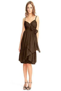 dvf diane von furstenberg Sz 0 XSkasi brown cotton maxi dress ruffles $325 - Picture 1 of 11